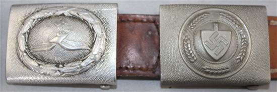 Eight German Third Reich belt buckles,